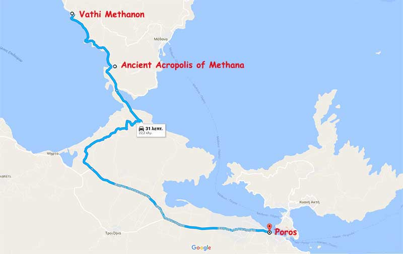 Poros - Vathi in Methana (Ancient Acropolis of Methana)